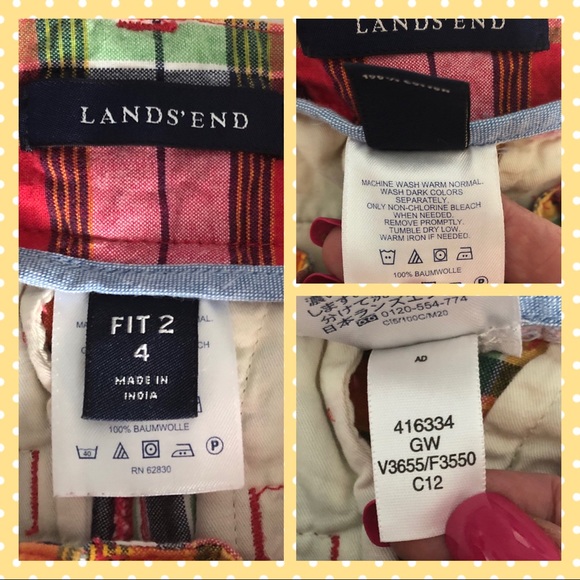 🛍Lands’ End Plaid Shorts Size 4 - Picture 3 of 4